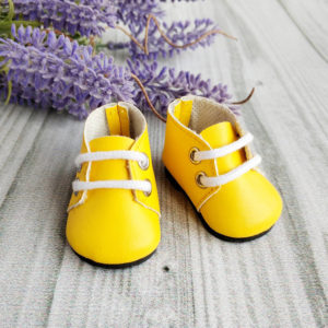 ботинки на шнурках 5см желтые
