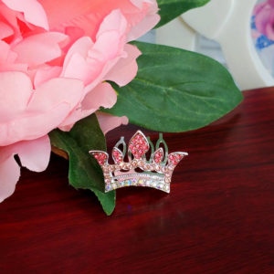 диадема "Корона" на гребне 2*3см розовая