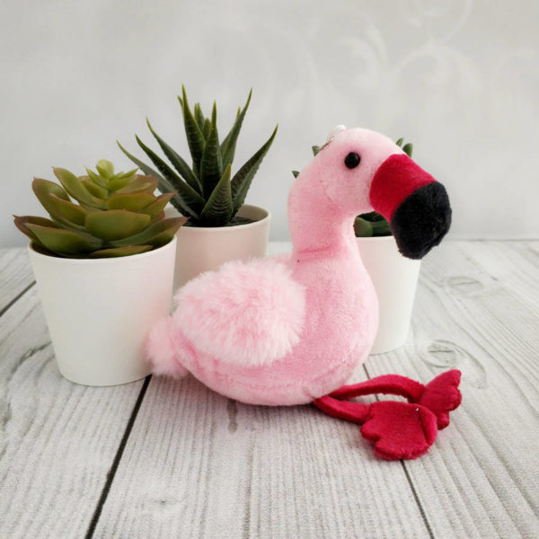 игрушка Фламинго с бордовым клювом 10см