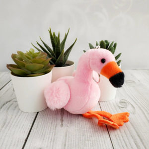 игрушка Фламинго с оранжевым клювом 10см